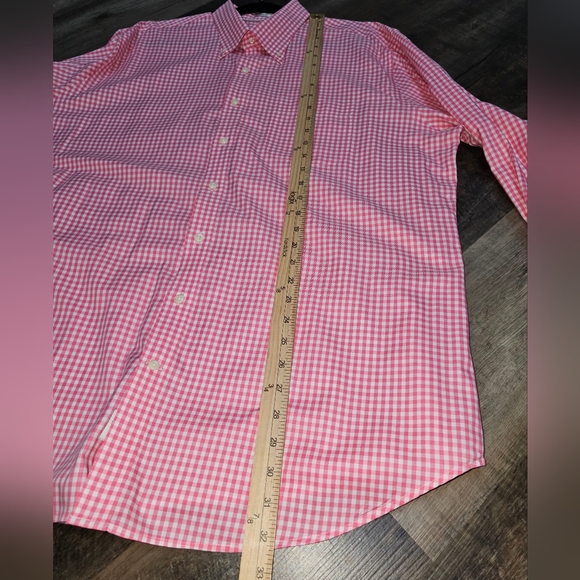 Peter Millar, Men's XL Pink Gingham Long Sleeve Button Down Shirt, NWOT - Picture 9 of 10